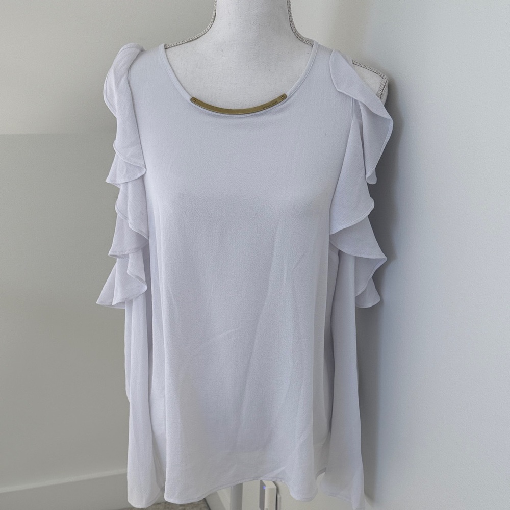 MICHAEL Michael Kors Elegant White Ruffle Blouse